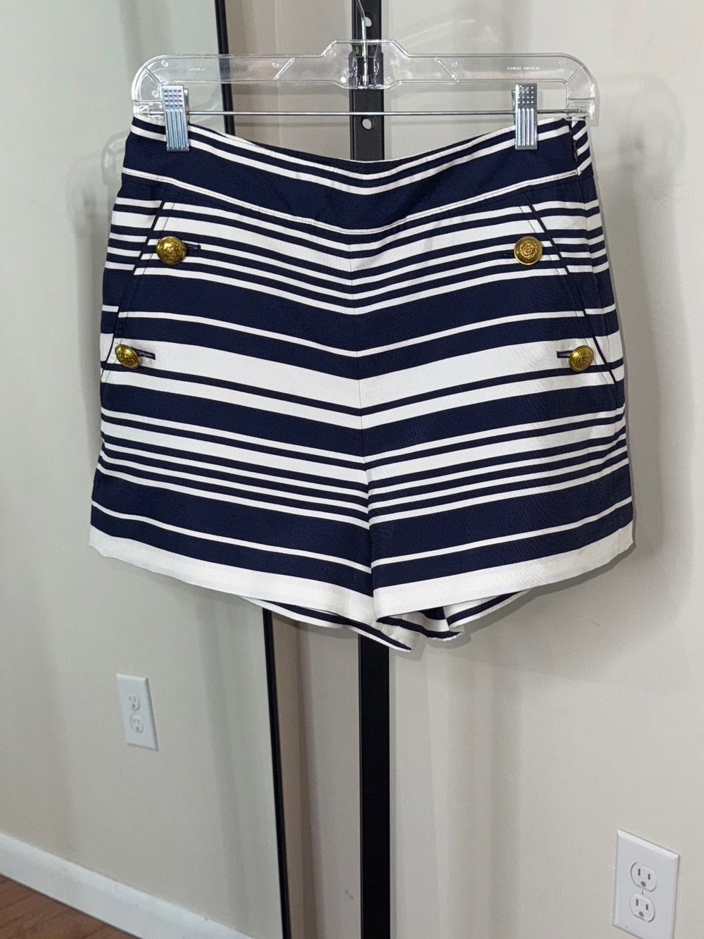 J. Crew Navy Nautical Striped Shorts Size 6